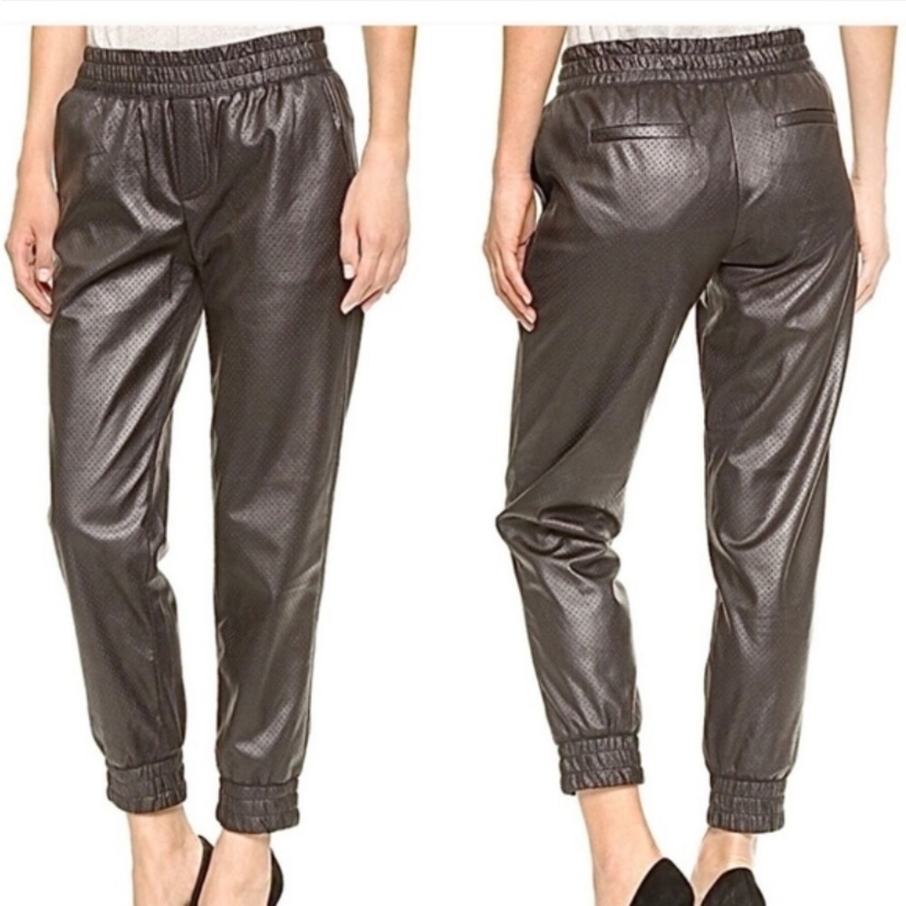 Club Monaco Colbi Faux Leather Perforated Jogger Size 2